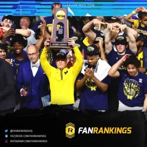Top 10 College Men's Basketball Team Final Rankings 2025-2026 Michigan-Wolverines-winning-NCAA-Title